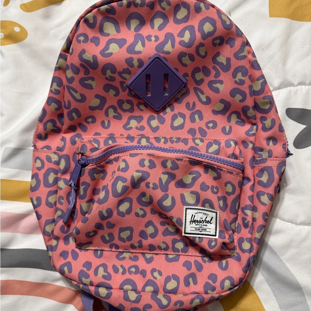 •SOLD• Pink and Purple Leopard Print Kids Backpack Herschel